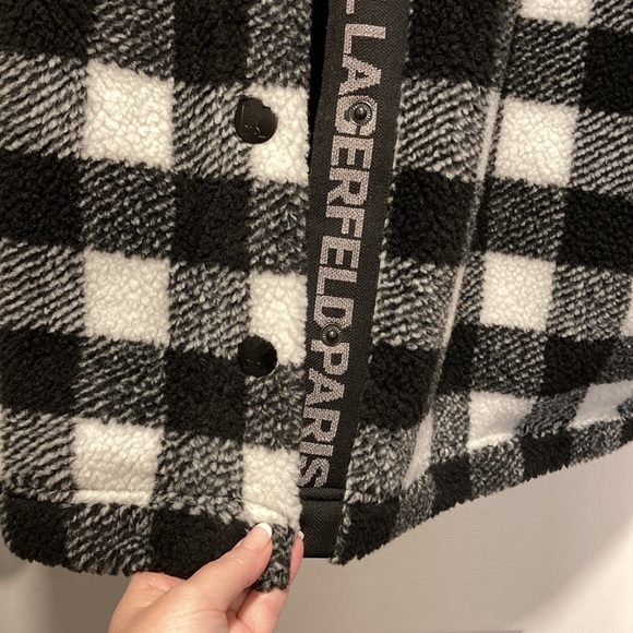 ⭐️ Host Pick!!! ⭐️ NWT - Karl Lagerfeld Paris Buffalo Plaid Teddy Jacket - XL* - Picture 8 of 16